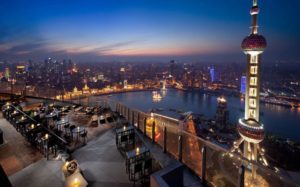 4The 58th floor view in the Ritz-Carlton Shanghai in China.