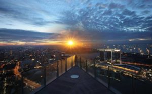 The 1- Altitude is located on the 63rd floor in One Raffles Place, Singapore.